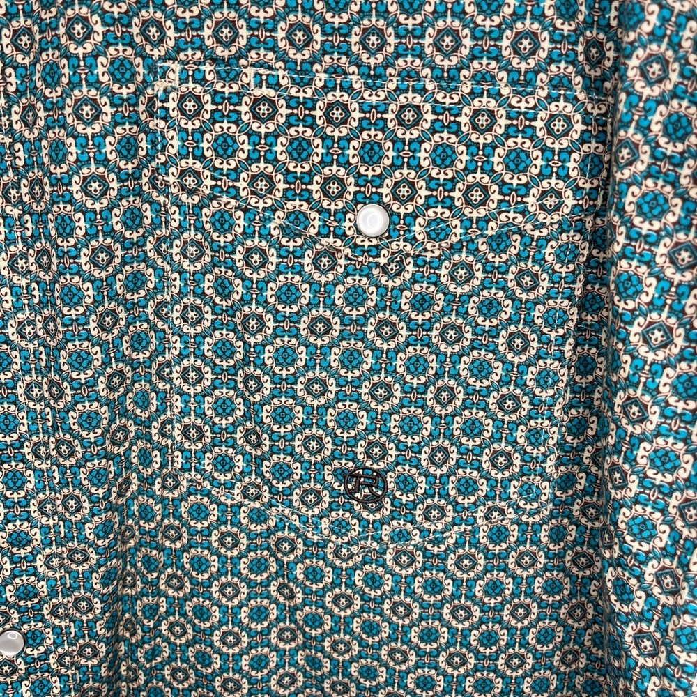 Roper Wear the West Men’s Green Casual Button Down Shirt with Relaxed Fit - Picture 2 of 6